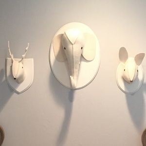 Three Restoration Hardware wall decor felt animals